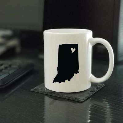 Indiana State Heart Ceramic Mug Image 1