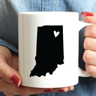 Indiana State Heart Ceramic Mug Image 1