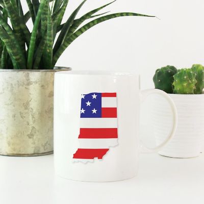 Indiana US Flag Ceramic Mug Image 1