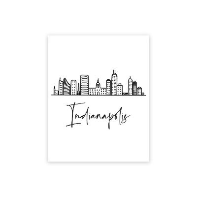 Indianapolis Skyline BW 16x20in 1-Pack Image 1