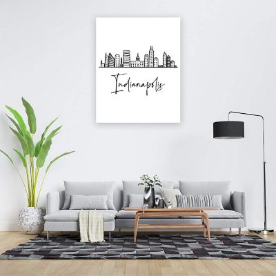 Indianapolis Skyline BW 16x20in 1-Pack Image 1