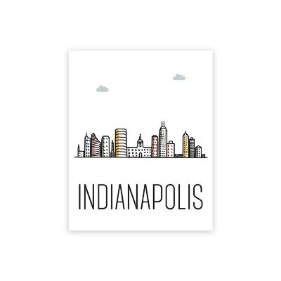 Indianapolis Skyline Color 16x20in Image 1
