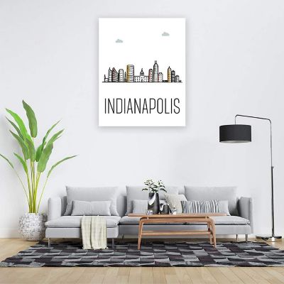 Indianapolis Skyline Color 16x20in Image 1