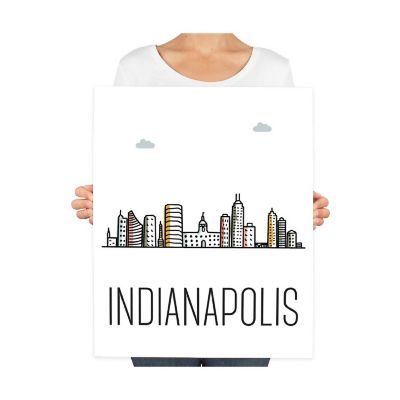 Indianapolis Skyline Color 16x20in Image 2