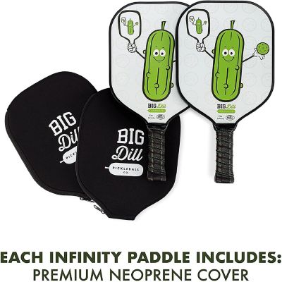 Infinity Fiberglass Pickleball Paddles Set with 2 Paddles, 2 Pickleballs, Bag & Covers - USA Pickleball Approved Image 1