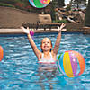 Inflatable 8" Clear Rainbow Medium Beach Balls - 12 Pc. Image 1