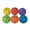 Inflatable 9 1/2" Rainbow Solid Color Rubber Basketballs - 6 Pc. Image 1