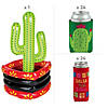 Inflatable Fiesta Cactus in Pool Cooler with Can Coolers for 48 Image 1