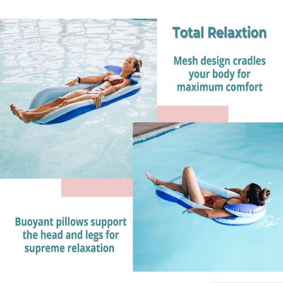 Inflatable Swimming Pool PVC Float Lounge Recliner  Blue Image 3