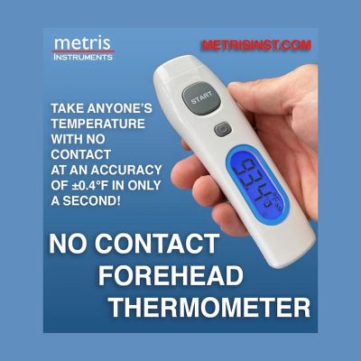 Infrared Metris Instruments Model THD2FE Non-Contact Infrared Forehead Body Thermometer / No Touch Clinical-Hospital-Medical Grade Image 2