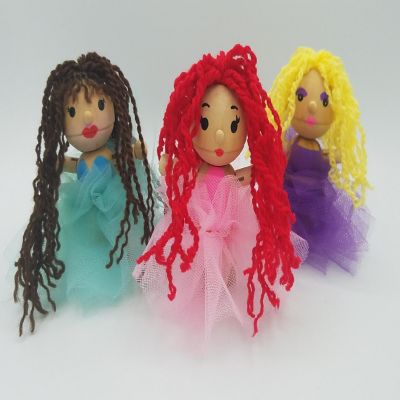 Ink and Trinket Kids DIY Princess Doll Craft Kit, Makes 3 Image 3