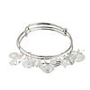 Inspiring Charms Expandable Silvertone Bangle Bracelets - 6 Pc. Image 2