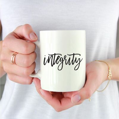 Integrity Black Calligraphy Ceramic Mug Image 1