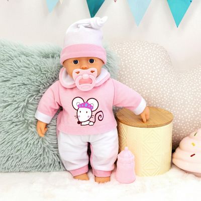 Interactive 14" Baby Doll In Pink Mouse Top Image 1