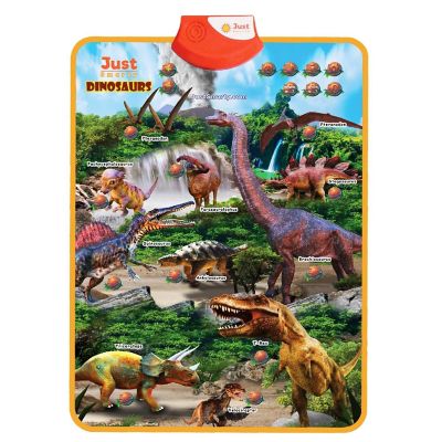 Interactive Dinosaur Learning Poster w/Educational Games and Music Includes 4 Dino Figurines 3-5yr Image 1