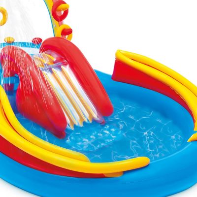 Intex Inflatable Pool With Rainbow Water Slide And Ring Toss, Ages 2+ Image 2