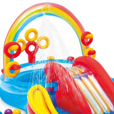 Intex Inflatable Pool With Rainbow Water Slide And Ring Toss, Ages 2+ Image 3