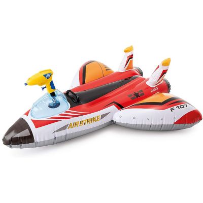 Intex: Plane Ride-On Pool Float W/ Water Blaster - Red/Blue, 88Lb Cap, Ages 3+ Image 1