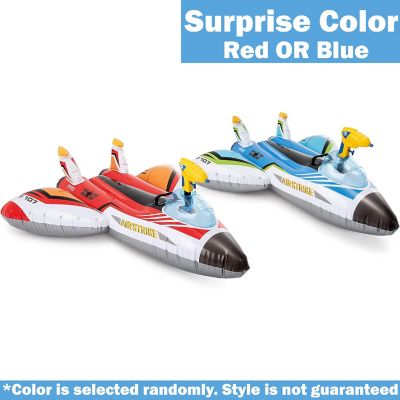 Intex: Plane Ride-On Pool Float W/ Water Blaster - Red/Blue, 88Lb Cap, Ages 3+ Image 1