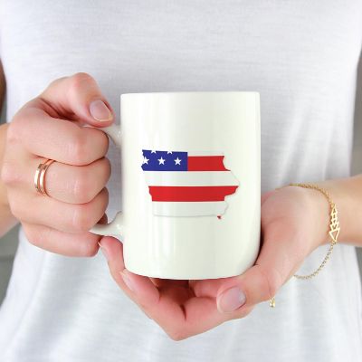 Iowa US Flag Ceramic Mug Image 1