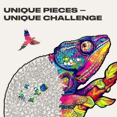 Iridescent Chameleon 314 Piece Shaped Wooden Jigsaw Puzzle Image 1
