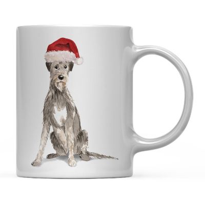 Irish Wolfhound Santa Hat Ceramic Mug Image 2