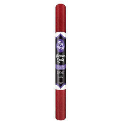 Iron On Vinyl 12x15 Roll Stretch Glitter Red Image 1