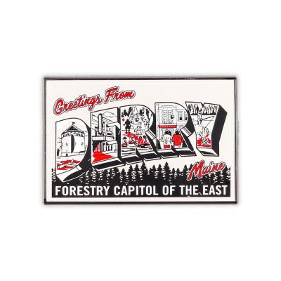 IT "Greetings From Derry" Postcard Printed Enamel Pin Image 1