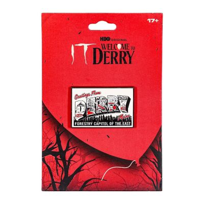 IT "Greetings From Derry" Postcard Printed Enamel Pin Image 1