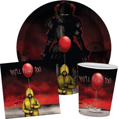 IT Pennywise 60 Piece Party Tableware Set  Cups  Plates  Napkins Image 1