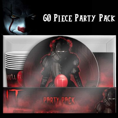IT Pennywise 60 Piece Party Tableware Set  Cups  Plates  Napkins Image 1