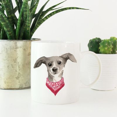 Italian Greyhound Red Scarf Ceramic Mug Image 1