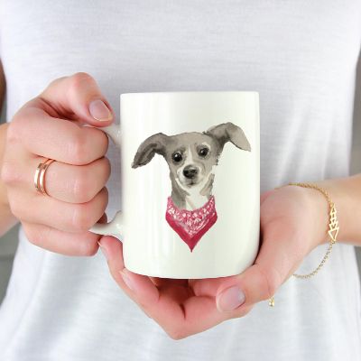 Italian Greyhound Red Scarf Ceramic Mug Image 1