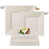 Ivory Square Plastic Plates Dinnerware Value Set (120 Dinner Plates + 120 Salad Plates) Image 3