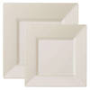Ivory Square Plastic Plates Dinnerware Value Set (40 Dinner Plates + 40 Salad Plates) Image 1