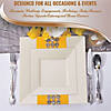 Ivory Square Plastic Plates Dinnerware Value Set (40 Dinner Plates + 40 Salad Plates) Image 4