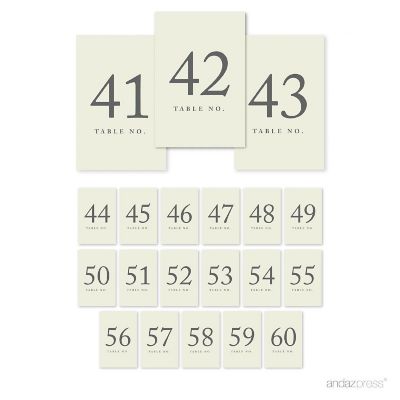 Ivory Table Numbers 41 60 4x6 Image 1