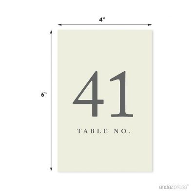 Ivory Table Numbers 41 60 4x6 Image 1