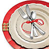 Ivory Vintage Round Disposable Plastic Dinnerware Value Set (60 Settings) Image 4