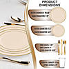 Ivory with Gold Edge Rim Plastic Dinnerware Value Set (20 Settings) Image 1