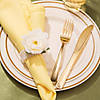 Ivory with Gold Edge Rim Plastic Dinnerware Value Set (20 Settings) Image 4