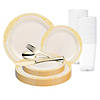 Ivory with Gold Harmony Rim Plastic Wedding Value Set - 20 Settings Image 1