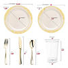 Ivory with Gold Harmony Rim Plastic Wedding Value Set - 60 Settings Image 1