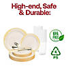 Ivory with Gold Harmony Rim Plastic Wedding Value Set - 60 Settings Image 2