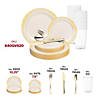 Ivory with Gold Harmony Rim Plastic Wedding Value Set - 60 Settings Image 3