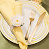Ivory with Gold Harmony Rim Plastic Wedding Value Set - 60 Settings Image 4