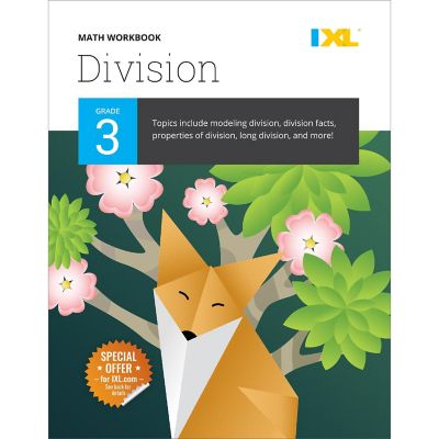 IXL Division 3rd Grade Math Workbook, Math Workbook Covering Math Facts, Division Properties, Long Division, and More 3rd Grade Math, Math Workbook Grade 3 Image 1