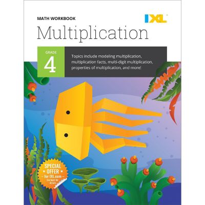 IXL Multiplication 4th Grade Math Workbooks, Covering Multiplication Math Facts, Multi-Digit Multiplication, and More 4th Grade Math, Math Workbook Grade 4 Image 1
