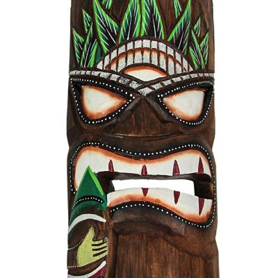 J.D. Yeatts 12 Inch Hand Carved Wooden Surfer Tiki Masks Wall Hanging Beach Home Decor Set Image 2