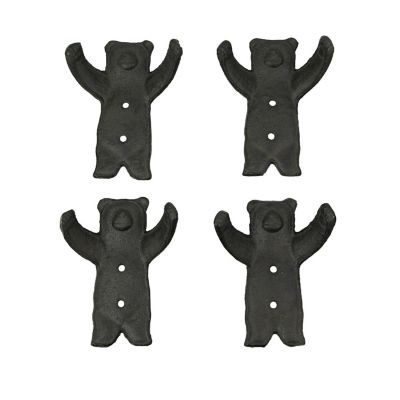 J.D. Yeatts Set of 4 Cast Iron Bear Hug Wall Hook Decorative Coat Rack Towel Holder Decor Image 1